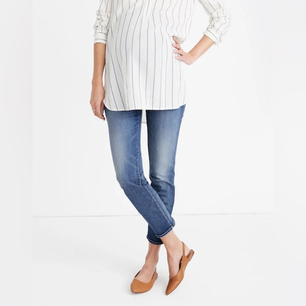 MADEWELL Maternity Over-the-Belly Stovepipe Jeans Chancery Wash 28